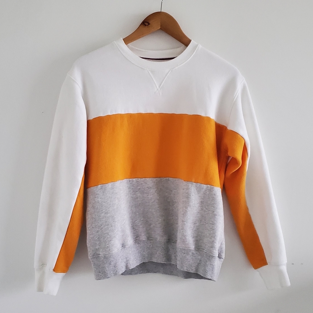 TNA Crew Neck Sweater Size Small White Orange Grey